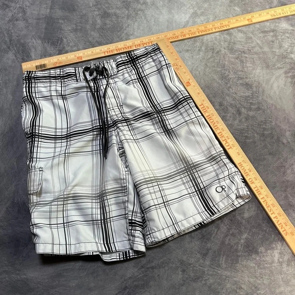 Y2K 2000s Ocean Pacific Baggy Surf Grunge Indie Skate Hip Hop Plaid Board Shorts